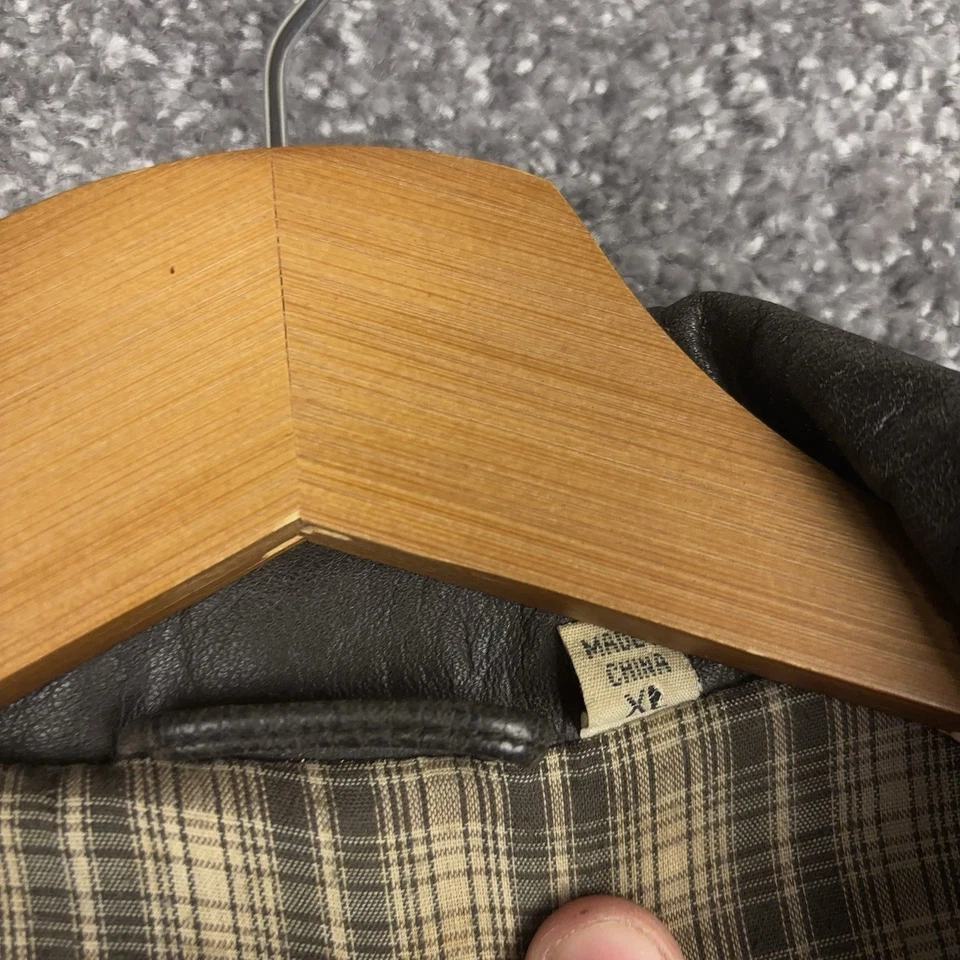 Chaqueta de Colección Roundtree & Yorke de Cuero para Tareas Para Hombre XL Franela Forrada Cremallera Completa A Presión Foto 2 de 4