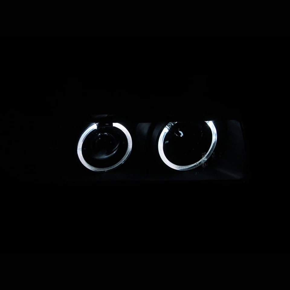 Juego de faros proyectores lentes transparentes negros con halo para BMW 318i 1992-1998 [G2] Foto 4 de 4