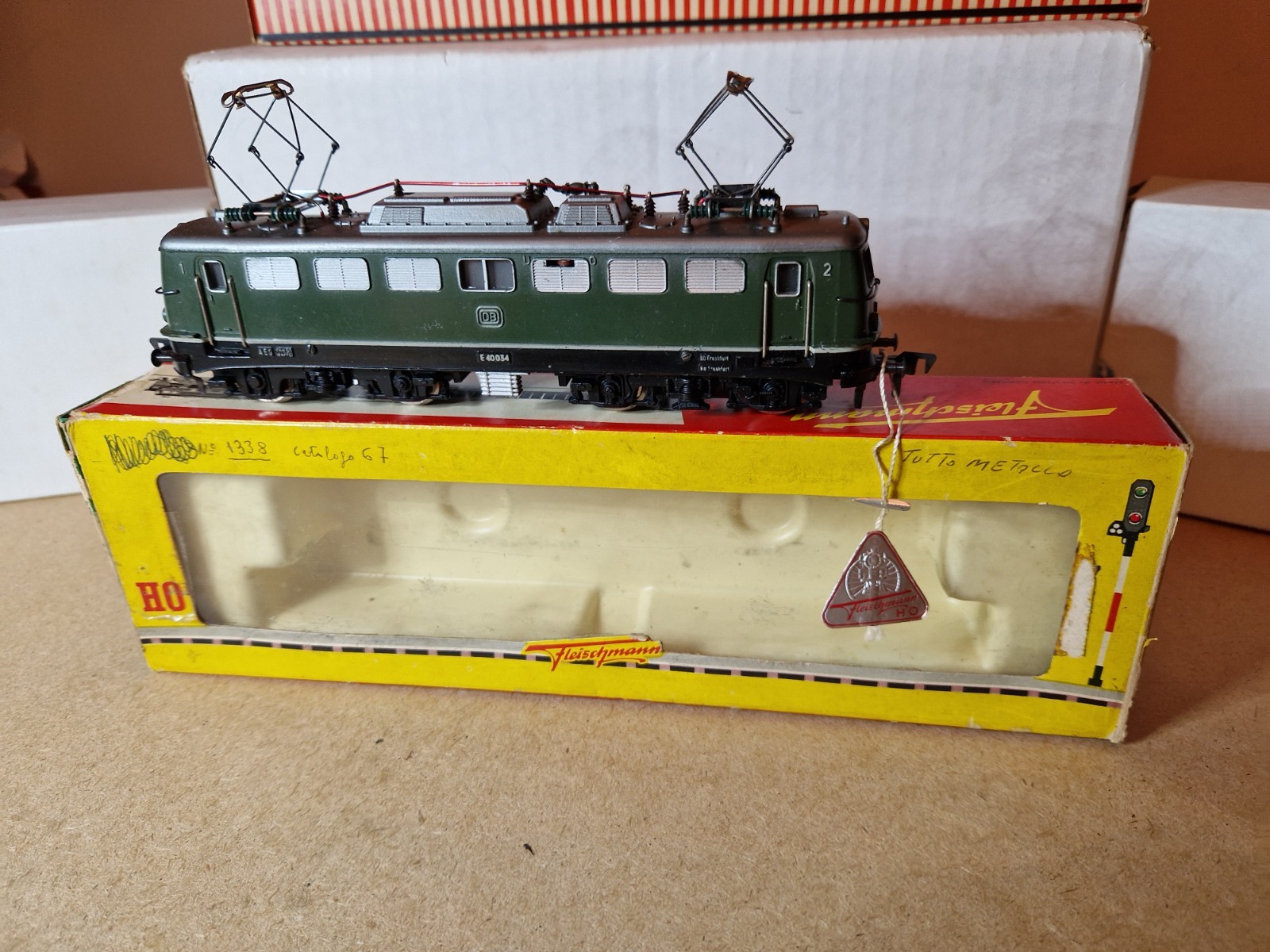 Fleischmann H0 Locomotiva Elettrica DB E40 034 1338 Analogica DC Metallo