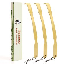 YIMICOO 3 Pack Wooden Back Scratcher, 17 Inch Curved Long Bend 3 Pack, Bamboo