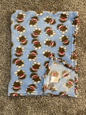 Baby Starters Blue Sock Monkey Blanket/Lovey 2016