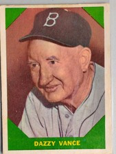 1960 Fleer Baseball Greats Dazzy Vance #51 Brooklyn Dodgers Fair