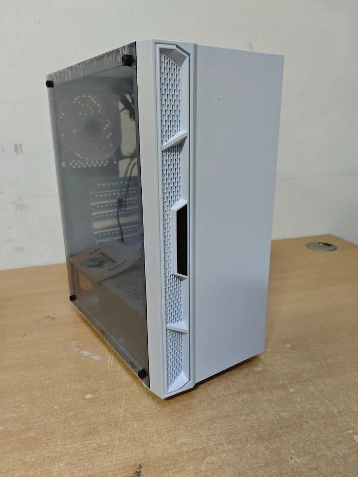 CIT Galaxy White Gaming PC Case Mid ATX Tower 120MM ARGB LED Fan Glass Panels - Image 3 of 4