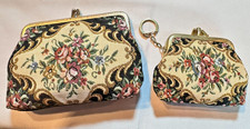Vintage Kiss-Lock Floral Tapestry Purse with Coin Purse, 1950s