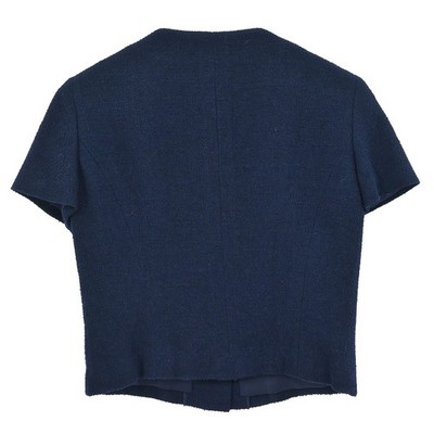 Chanel Single Breasted Jacket Navy P95 #38 196283 | eBay
