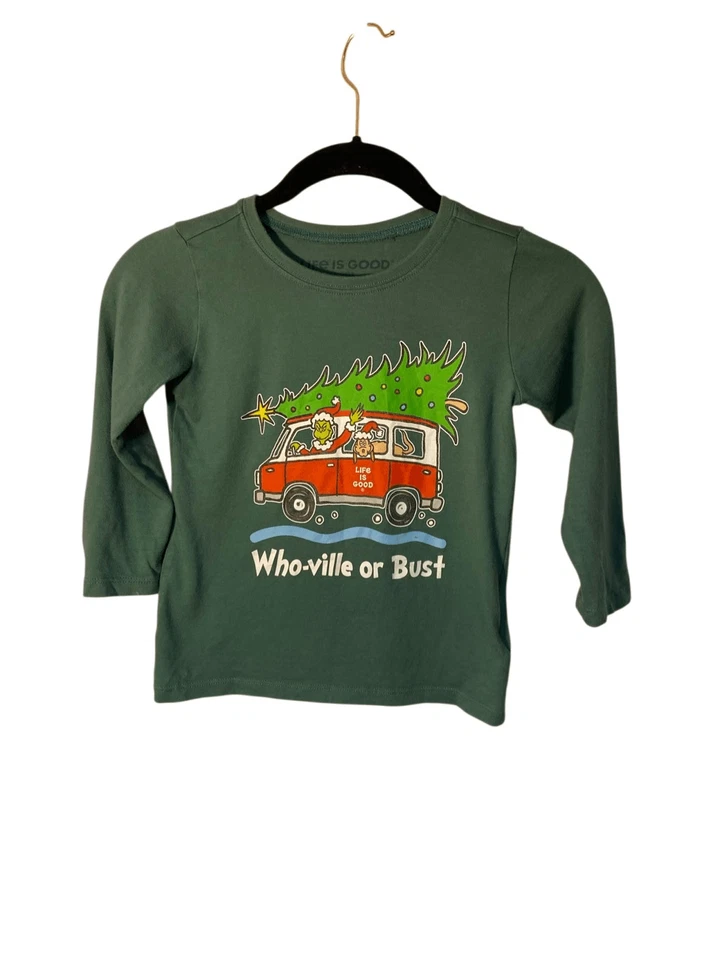 Life is good niños grinch Whoville o busto camiseta manga larga niño 4T Foto 2 de 4