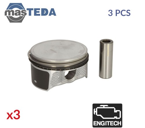ENT051107 STD ENGINE PISTON & RINGS ENGITECH 3PCS NEW OE REPLACEMENT