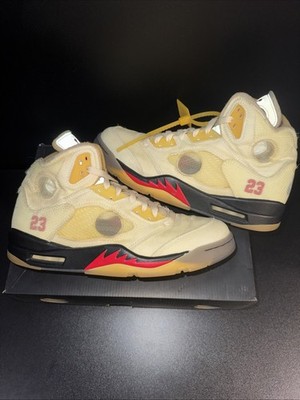 Nike Air Jordan 5 Off-White Sail Size 10 Pre-Owned With Box
