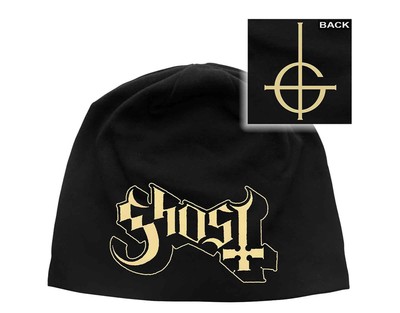 Ghost Mütze Beanie Band Logo Nue offiziell Schwarz Unisex Jersey Print Size One