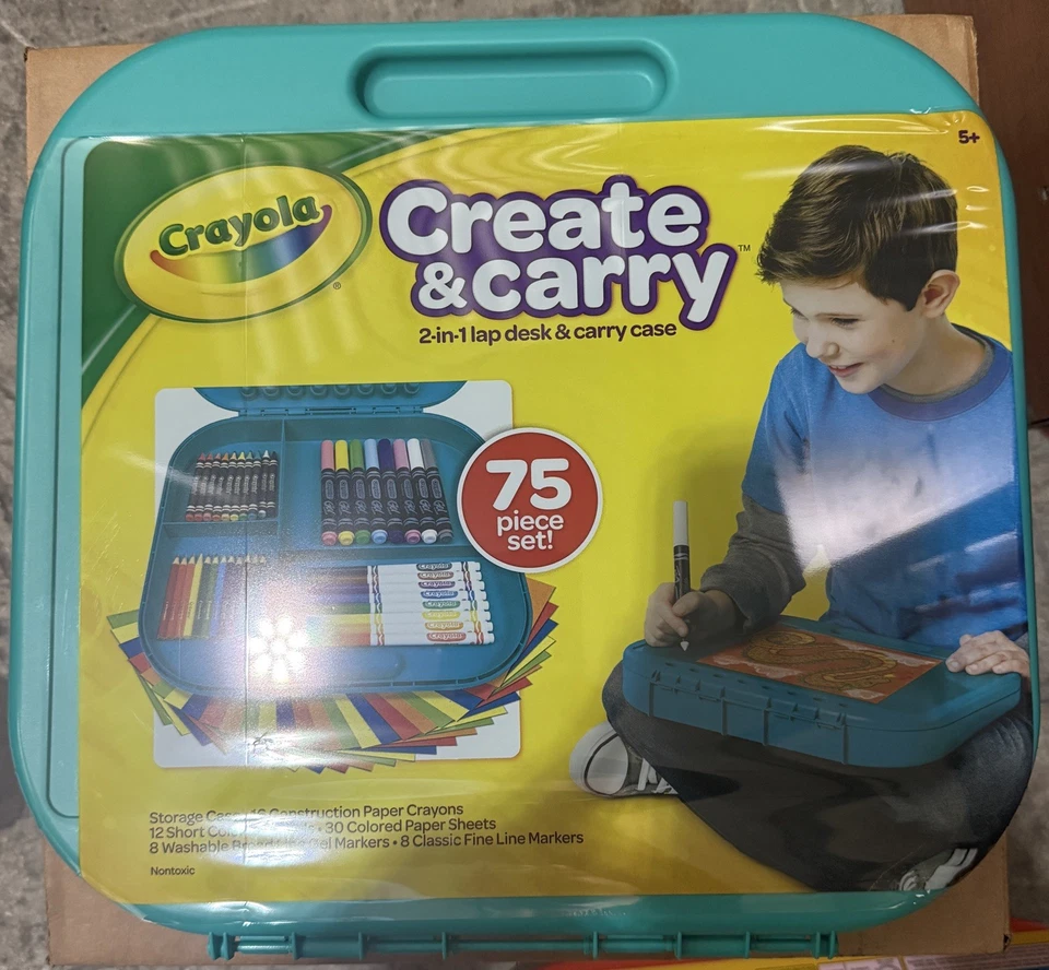 Crayola Create 'N Carry Art Set (75 piezas), Suministros de Arte Juego de Dibujo SELLADO NUEVO Foto 2 de 3