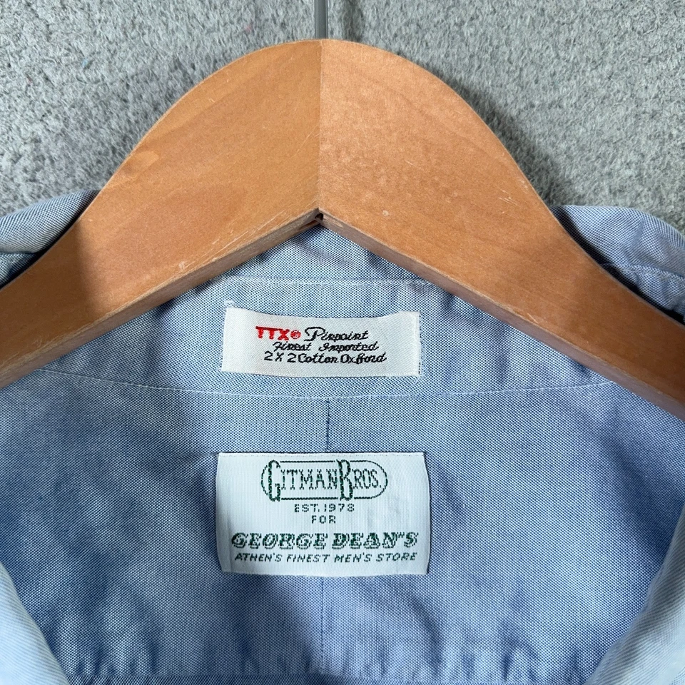 Camisa Oxford Vintage Gitman Bros Pinpoint Para Hombre 20/36T 3XL Grande Alta Larga EE. UU. Foto 3 de 4