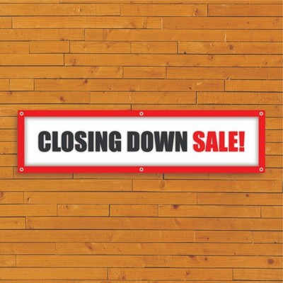 CLOSING DOWN SALE Banner - Ladenbeschilderung mit rotem Rand zur endgültigen Auflösung