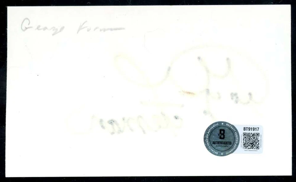 George Foreman Beckett BAS Signed 3x5 Index Card Autograph - Image 2 of 2