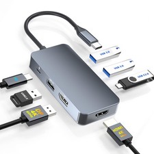 4K 60Hz HDMI Display Port USB C Docking Station Dual Monitor for Dell/HP/Mac ...