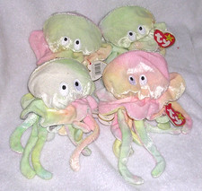 NEW Set of 4 Goochy the Jellyfish TY Beanie Babies MWMT 11/18/1998 Lot Pastels