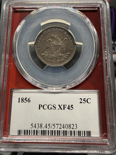 1856 Seated Liberty Quarter PCGS XF45