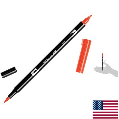 Warm Red Art Marker with Dual Brush Tips - Creating Bold, Beautiful Strokes