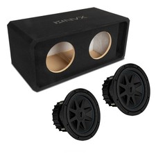 NVX NE102P Dual 10" Slot Ported 3/4" MDF Subwoofer Enclosure w/ CompVX Subwoofer