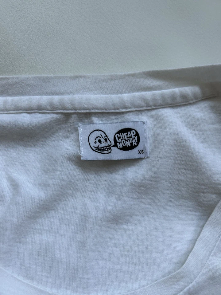 CHEAP MONDAY BAUMWOLLE SHIRT XS OVERSIZED - MOTIV SHIRT - WEISS - Bild 4 von 4