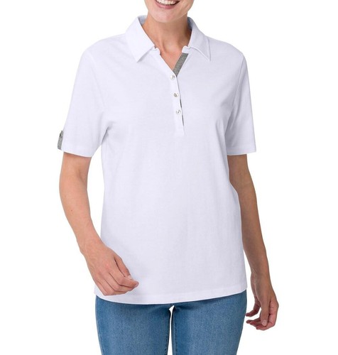 Damen Poloshirt Oberteil Kurzarm Kragen ecru Gr. 40 NEU