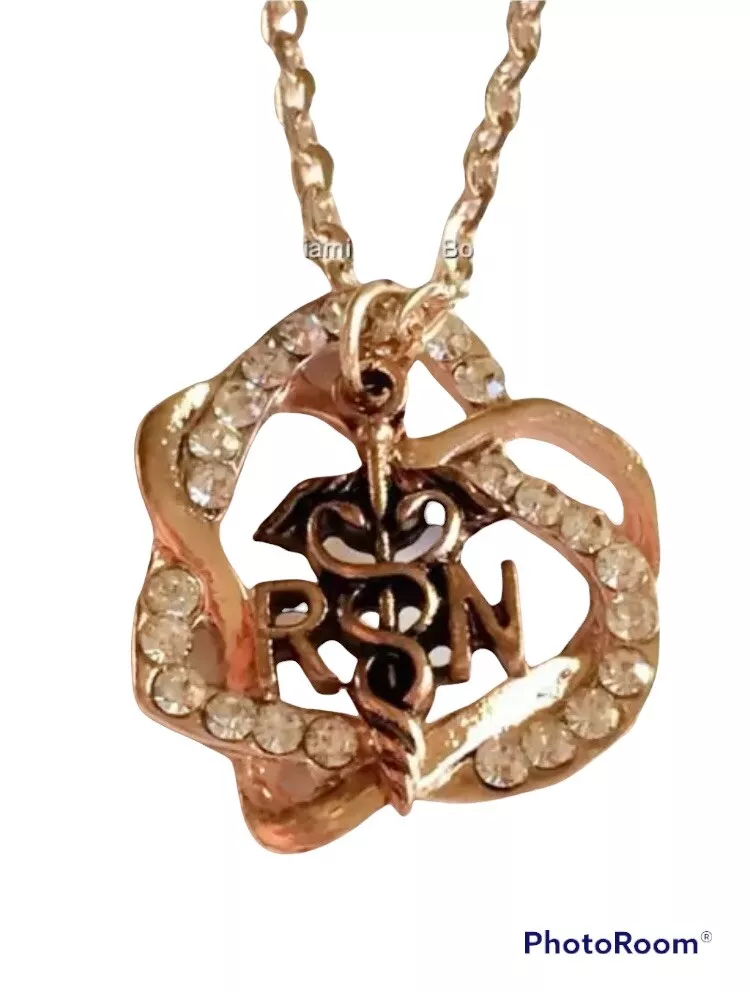 Rose gold shop nurse necklace