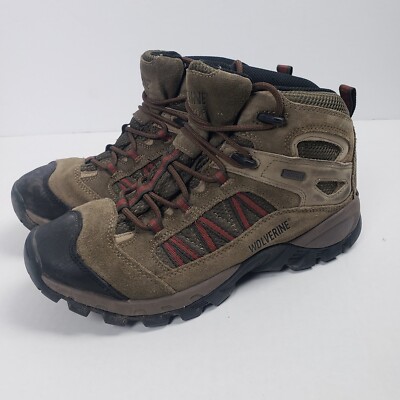 WOLVERINE WATERPROOF Steel toe safety boots. Men. Gently used. Sz. 9.5. Wolverine Work Boots Mens size 9.5 Cabor 8 inch Soft Toe  main image 2