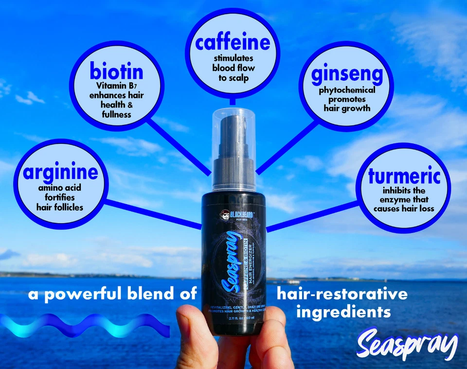 Blackbeard Seaspray Energizante para el Cabello - Spray Suero para el Cabello Hombre - 2.1 Fl Oz. (60 ml) Foto 3 de 4