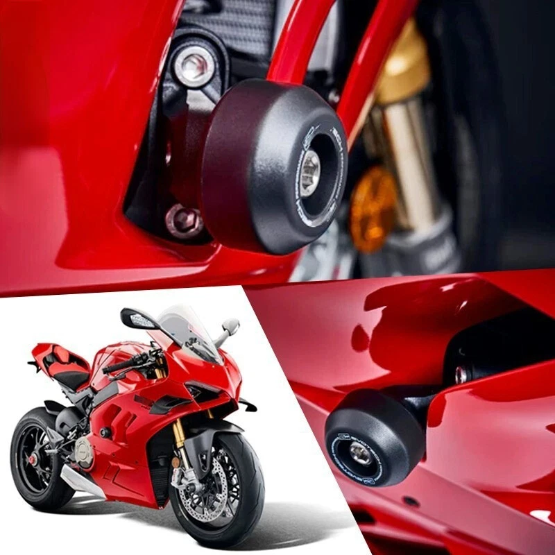black CNC Frame Sliders Crash Protector Set for Ducati Panigale V4 V4S 2022 2023 - Image 3 of 4