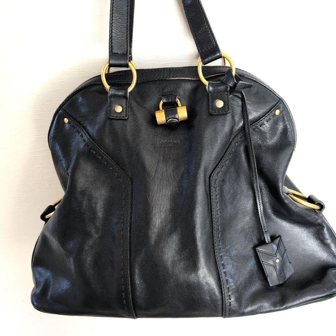 Borsa tote Yves Saint Laurent M nera in pelle cucita donna articoli di moda