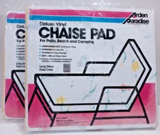 2 NOS Arden Paradise Deluxe Vinyl Chaise Pads For Lounge Chair 10009 (19" x 70")