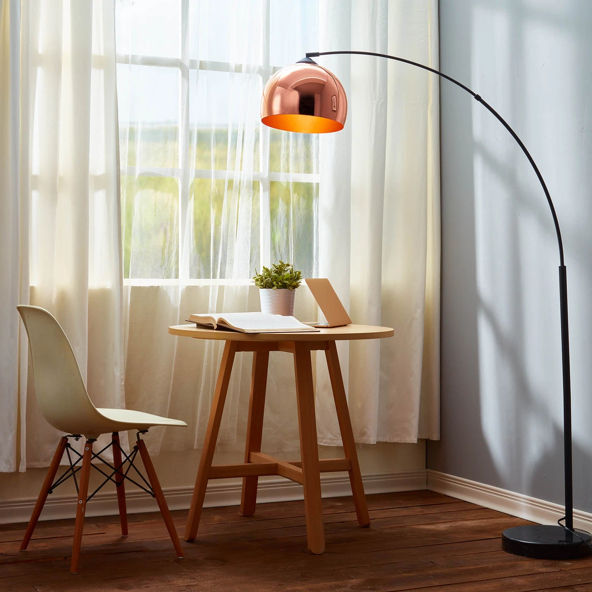 Orange arc cheap floor lamp