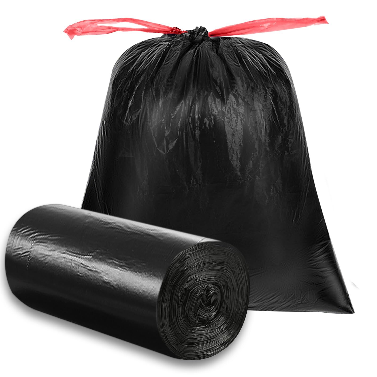 33 Gallon Size Large Kitchen Drawstring Trash Bags,Heavy Duty,Tasteless,Stron...