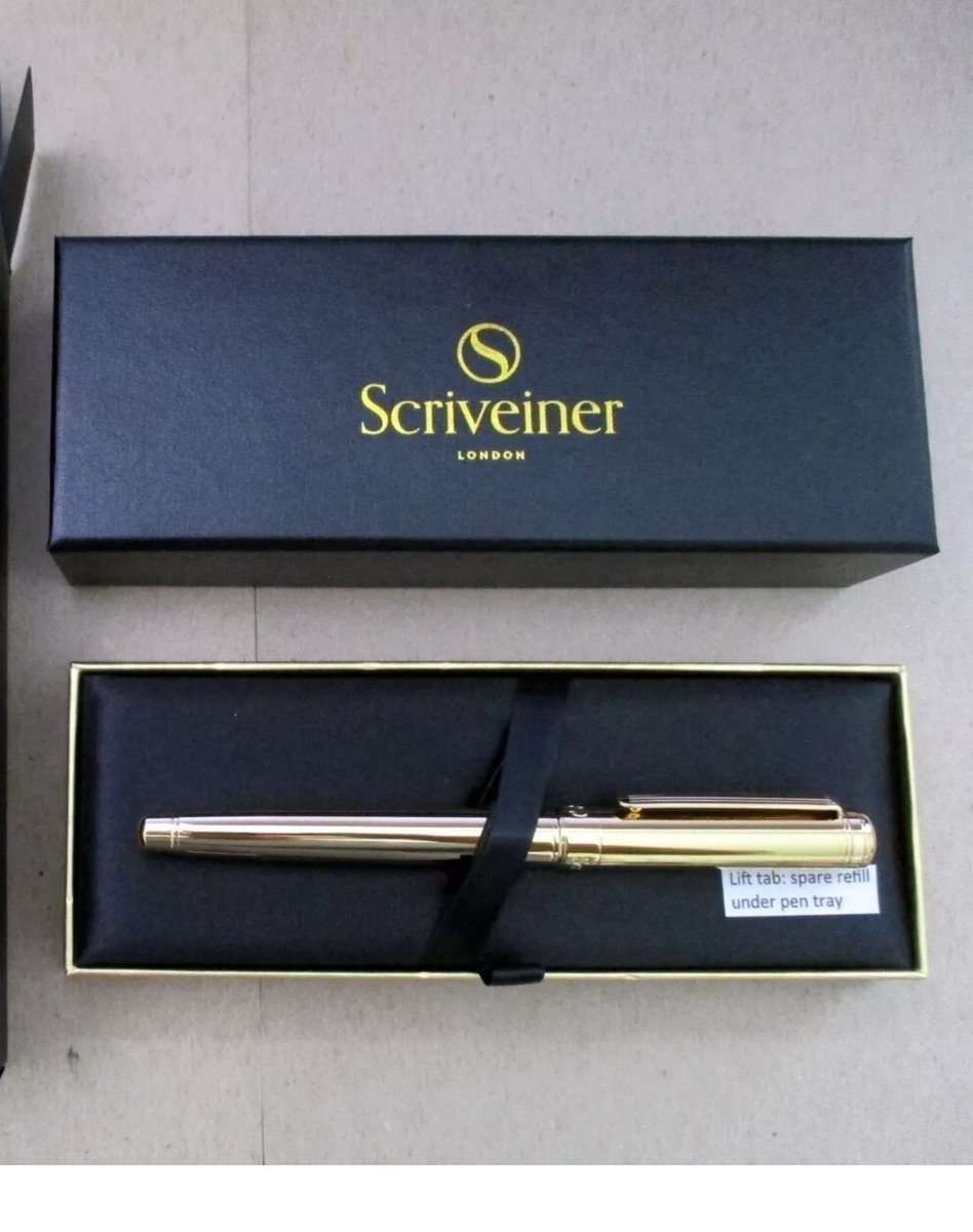 Scriveiner Classic Rollerball Pen Medium Point mm Gold Barrel