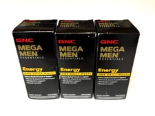 3 Pk GNC Mega Men Energy-Men's One Daily Multivitamin-*Exp5/24-180 Total Caplets