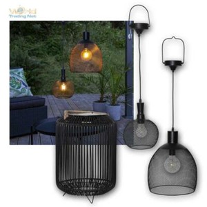 große stylische Solar-Hänge-Leuchten für Terrasse & Balkon Außen-Lampe