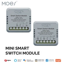MOES 1/2Gang ZigBee Smart Mini Light Switch Module 3-Way Alexa Google APP Remote
