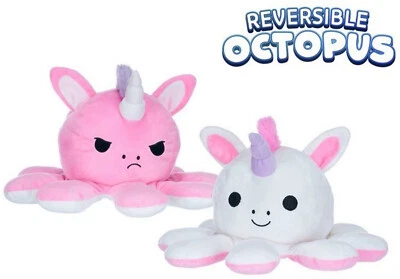 Reversible Octopus Einhorn Plüsch Wende Plüschtier 30 - 20 cm Groß NEU