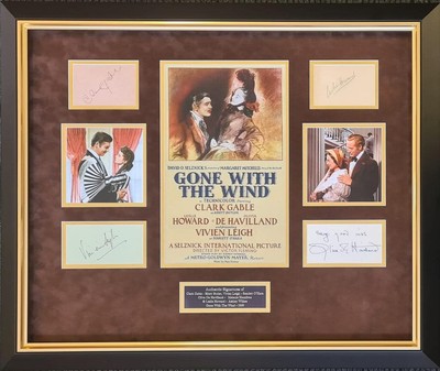Vom winde verweht clark gabel vivien leigh leslie howard signierte montage
