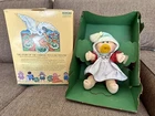 Cabbage Patch Kids Baby Girl Preemie Doll Green Eyes Red White Dress Tassel Hat