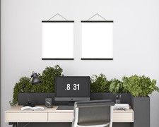 Wooden Magnetic Poster Hanger Frame Black , Multiple Sizes