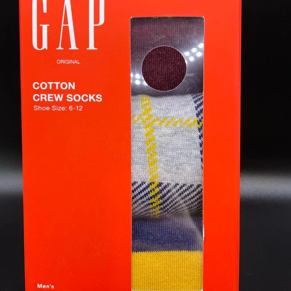 Gap Men's Socks 3 Pack Pairs Cotton Crew Dress Shoe Sizes 6-12 NIB NEW - Image 4 of 4