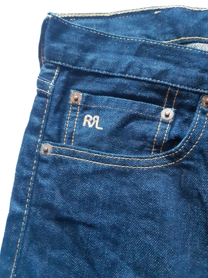 Double RL Stretch Skiny Fit Blue Selvedge Jeans Size 27 - Image 2 of 4