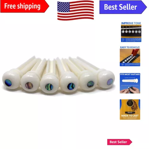 Enhanced Tone Quality Bridge Pins with Abalone Dot Inlay - Universal Fit