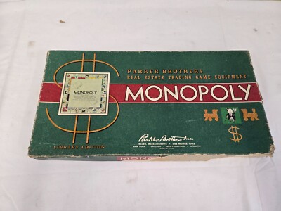 MONOPOLY　英語版 MONOPOLY LIBRARY EDITION BOARD GAME COMPLETE SET VINTAGE 1961