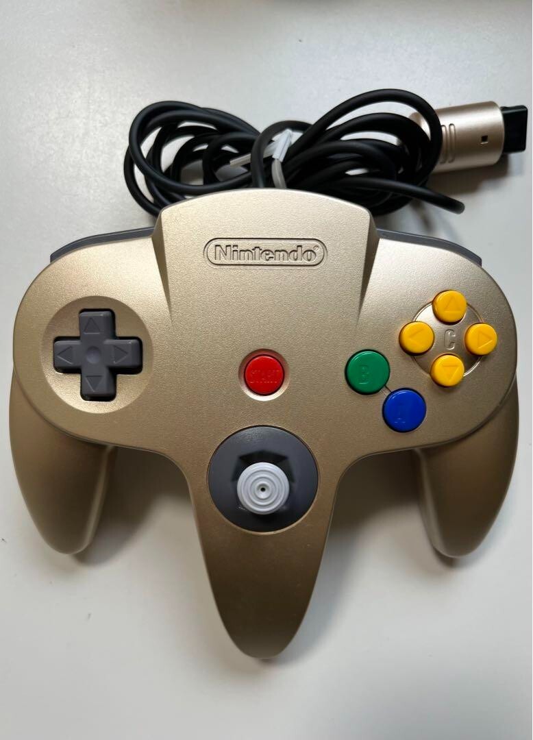 NINTENDO 64 gold Console set N64 controller NUS-001 Japan