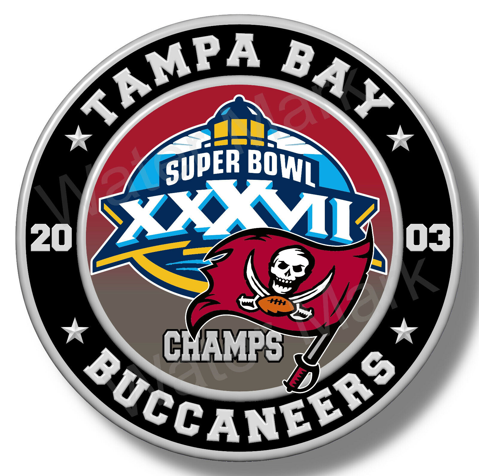 Tampa Bay Buccaneers Super Bowl 37 2003 Champions Vinyl Stickers / Decal  NFL