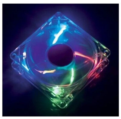 Akasa 12cm Ultra Quiet Rainbow Fan w/ 4 Different color LED's AK-274CC-4RAS