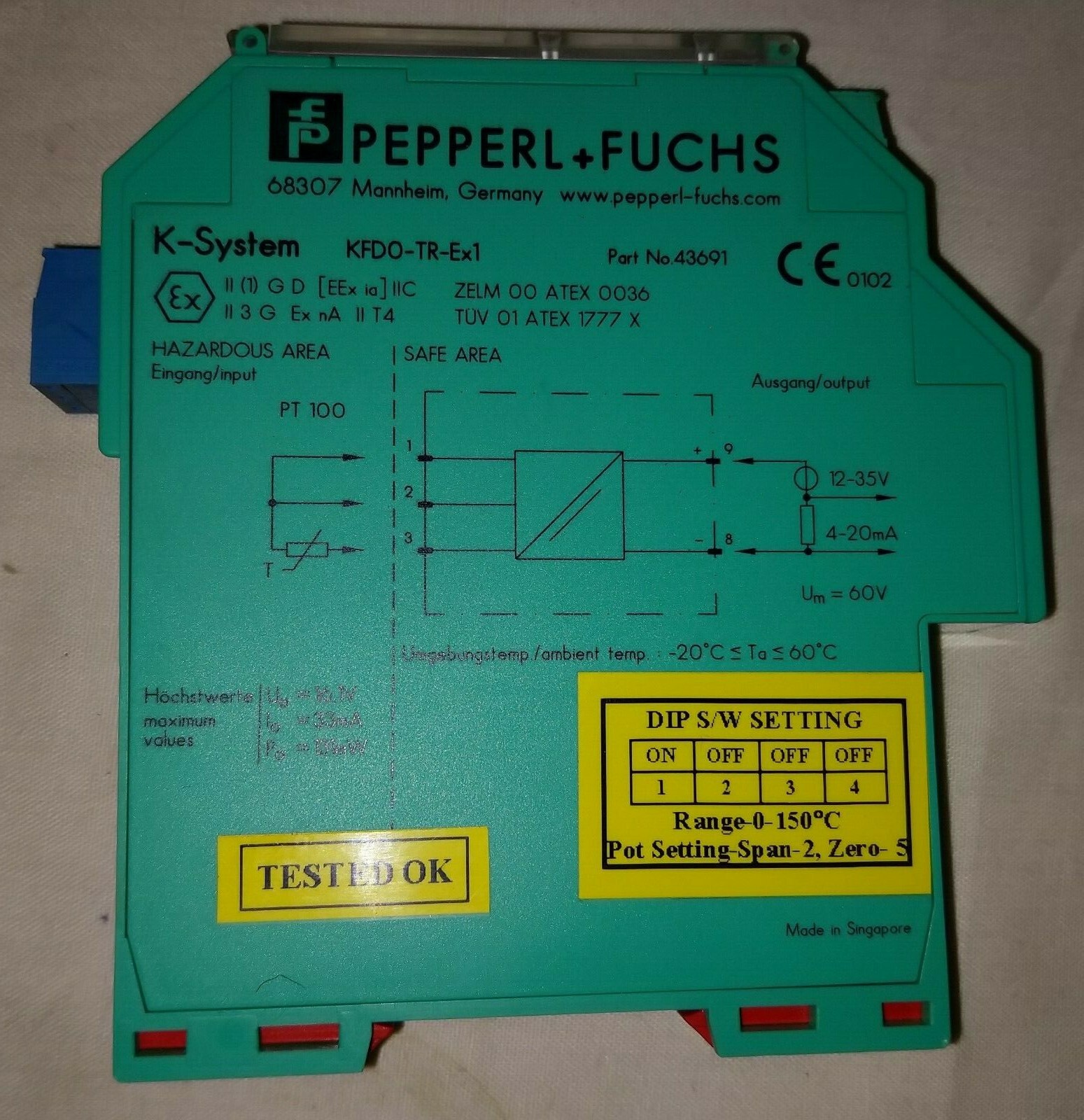 Pepperl+Fuchs KFD0TREx1 RTD Converter P/n 43691 eBay