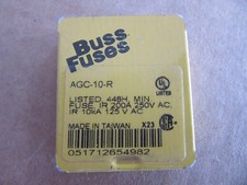 5 Buss AGC-10-R Glass Fuses 10A 125/250V NEW with Free Shipping