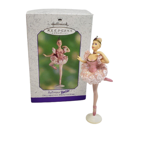 2000 HALLMARK MATTEL PINK BALLERINA BARBIE DOLL KEEPSAKE CHRISTMAS ORNAMENT
